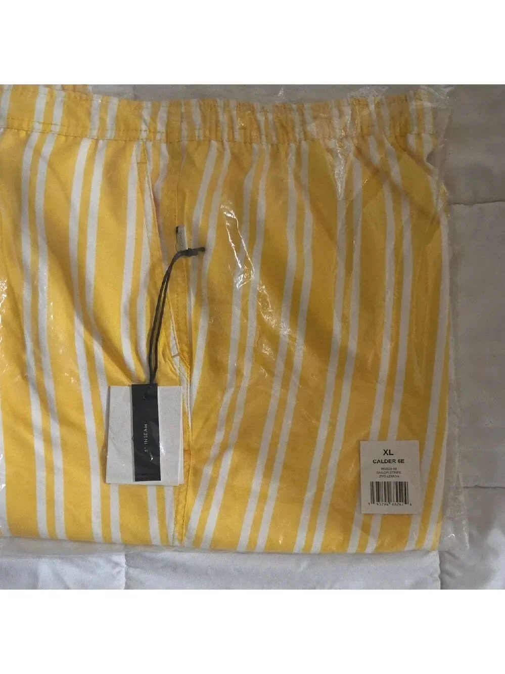 Yellow Striped Athletic Shorts for Men Xlarge Sz .
